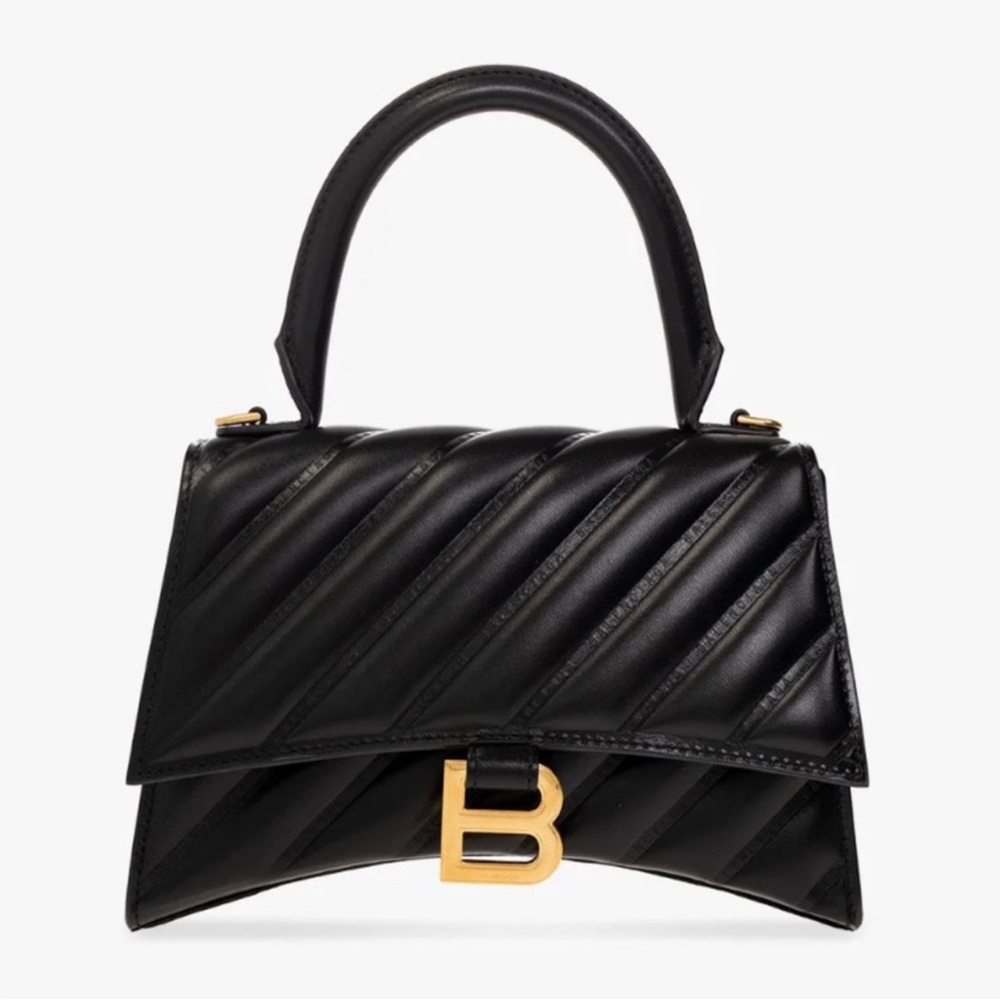 Balenciaga Black Satchel with Gold Hardware